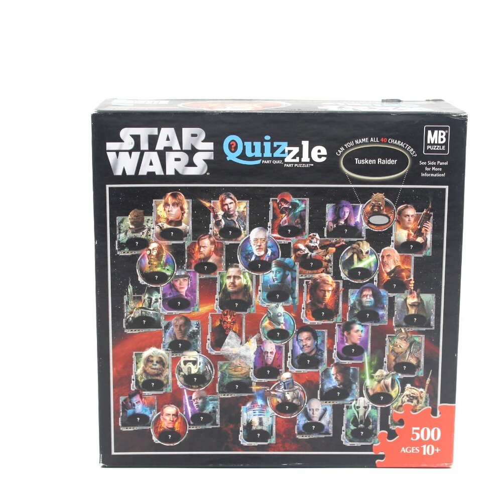 Star Wars Quizzle 500 Piece Jigsaw Puzzle 20”x24” Part Quiz Part Puzzle 2006 MB